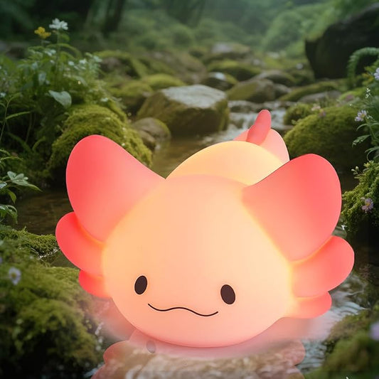 ZKLiLi Axolotl Night Light Kids Nightlight,Squishy Cute Lamp Dimmable Childrens Night Light Baby with Timer & 16 Colors,Rechargeable Bedroom Smart LED Bedside Lamps Toddler Night Light Newborn