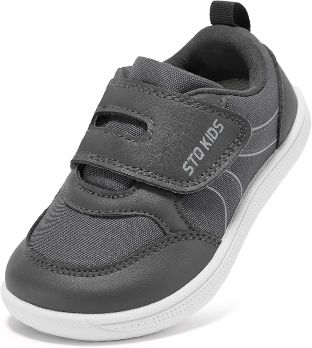 Toddler Wide Toe Box Barefoot Shoes Boys Girls Sneakers Kids Tennis Shoes Preschool Non Slip Lightweight Comfortable First Walking Shoes Running Outdoor Activities