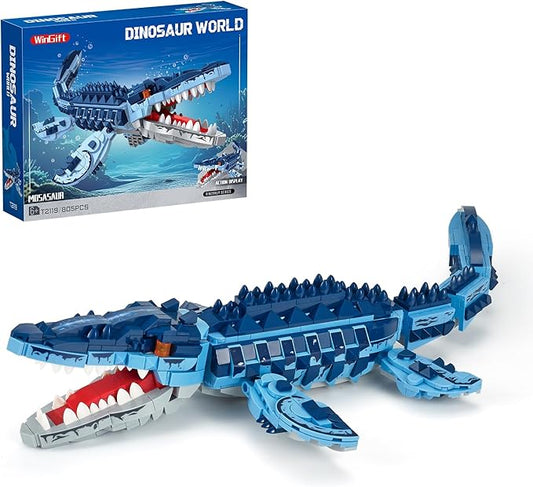 805 Pcs Mosasaur Dinosaurs Building Set,Sea Creatures Creativit Model Building Kit,STEM Dinosaur World Park Building Toy,DIY Functional Sea Scene Display,Christmas Birthday Gifts for Boys,Teens,Adults