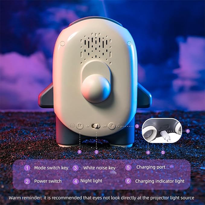 Galaxy Star Projector for Kids, 6 Colors & 5 White Noise Ceiling Night Light with Remote Control, Northern Lights Projector Gifts for Girls Boys Adults,Bedroom Party Decoration (Gray)