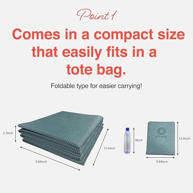 Folding Yoga Travel Pilates Mat Foldable Easy to Carry to Class Beach Park Tear resistant Travel Picnics 4mm Thick 9 Colors