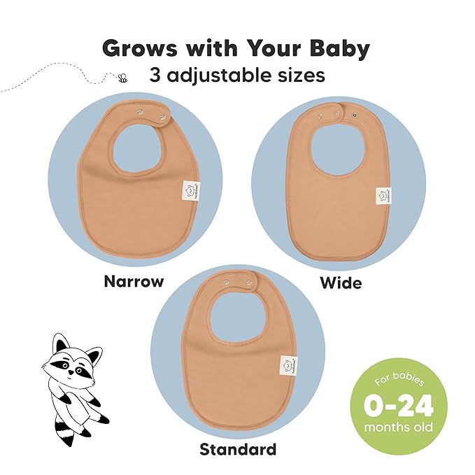 8-Pack Organic Baby Bibs for Boys, Girls - Soft Cotton Drooling and Teething Bibs for Baby Girl & Boy, Extra Absorbent, Easy to Clean & Put On for Toddler, Newborn, Infant 0-24 Months (Mauve)