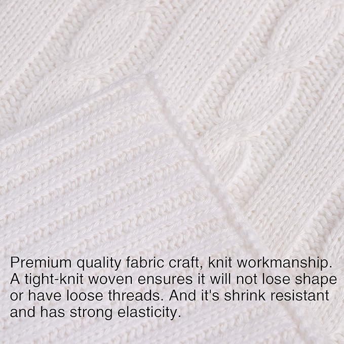 NTBAY 100% Pure Cotton Cable Knit Toddler Blanket, Super Soft Warm Breathable 30x40 Baby Blanket for Crib, Stroller, Nursery, Travel, Newborn, 30x40 Inches, White