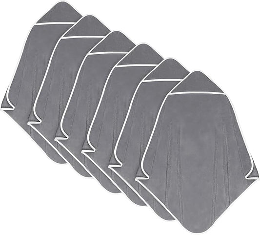 Orighty Baby Hooded Towel 6 Pack, 30 x 30 Inch Super Soft Bath Towel with Hood for Babies, Infant, Newborn Essential - Ideal Baby Stuff Registry Gift for Boys and Girls (Grey)