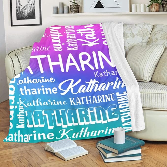 Personalized Blankets with Name Custom Blanket for Adult Kids Baby Customized Blanket Monogrammed Blankets Gifts for Women Men Girls Boys