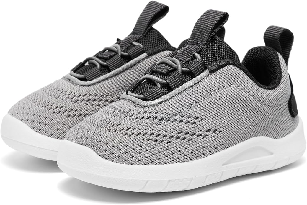 MORENDL Toddler Slip On Sneakers Baby Walking Shoes Non-Slip Breathable Unisex Pink Mesh Lace-Up Athletic Sneakers Infant Running Shoes