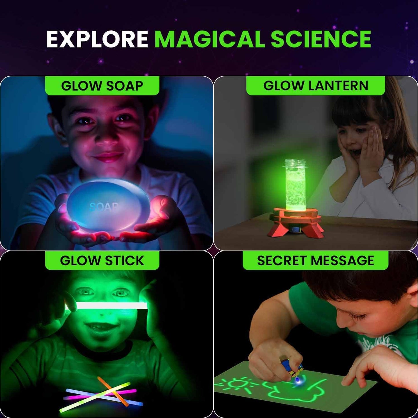 Smartivity Glow Magic Science Kit for Kids Ages 6-7-8-9-10-11-12 Years | 20 Amazing Science Experiments I Birthday Gifts for Boys & Girls | STEM Kit Toy for 6-12 Years Old