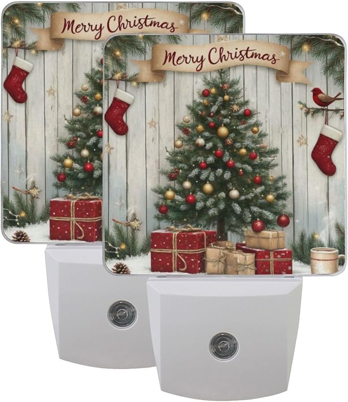 Aslsiy Night Light for Kids Christmas Tree Snowflakes Sparkling (22) Plug in Wall Lamp LED Dusk to Dawn Sensor Energy Saving Nightlight for Boys Girls Men Women