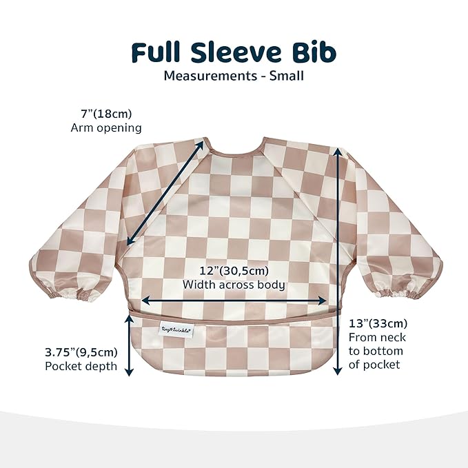 Tiny Twinkle Long Sleeve Bib for Babies & Toddlers – Waterproof Smock Bib for Eating – Machine Washable & Mess-Proof, Baby Feeding Essential & Shower Must-Have(Butterflies, 6–24M)