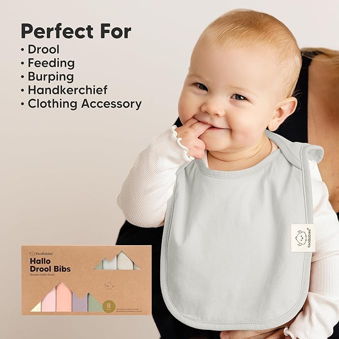 8-Pack Baby Bibs for Boys, Girls - Pullover Bibs for Drooling Teething Baby Girl & Boy Toddler, Newborn, Soft & Absorbent, Cute Colors, Large Torso Coverage Keep Infant Clean & Dry (Embrace)