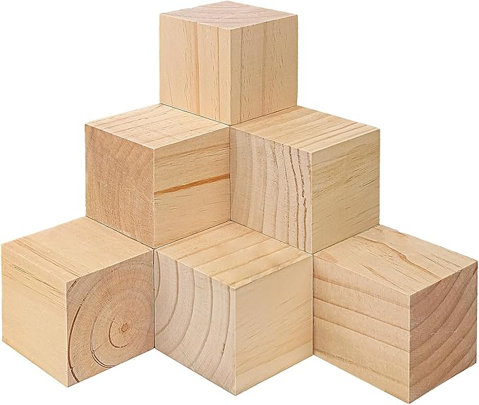 10 Pack Wooden Cubes 3 Inch Craft Quality Wood Blocks Perfect for DIY Projects