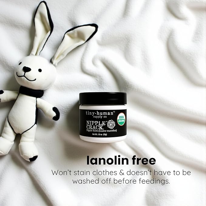 Organic Nipple Cream, Nipple Crack Lanolin Free Nipple Butter, Balm for Breastfeeding Mother, No Need to Wash Off, Safe for Baby and Mama