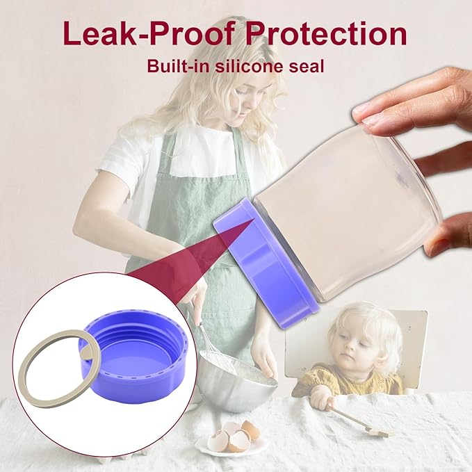 8 Pcs Baby Bottle Caps Compatible with Pigeon & Lansinoh Bottles Travel & Storage Lids Replacement Built-in Silicone Seal Leak-Proof (Purple)