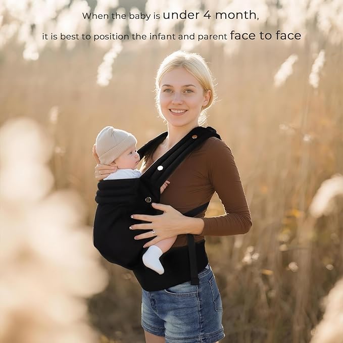 CycleMore Baby Carrier Newborn to Toddler - Soft & Ergonomic Infant Carrier with 3 Carry Positions, Hip-Healthy Adjustable Fit, Travel-Ready, Machine Washable for 7-35 lbs (Black)