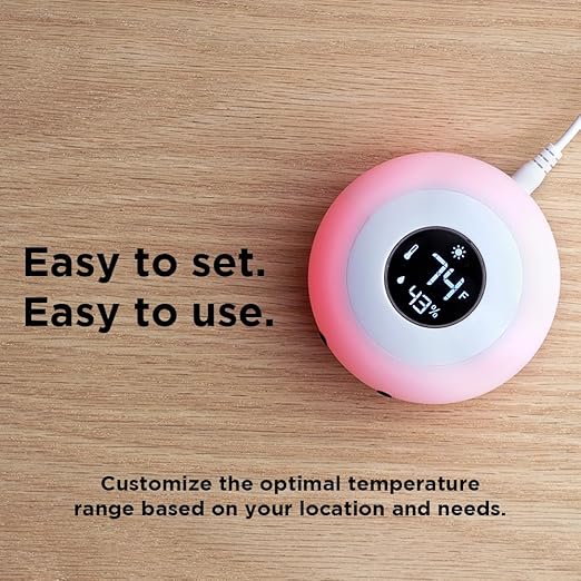 LittleHippo Kelvin Color Changing Night Light, Room Thermometer and Hygrometer (Humidity Monitor) for Nursery, Baby's Bedroom, Child's Room