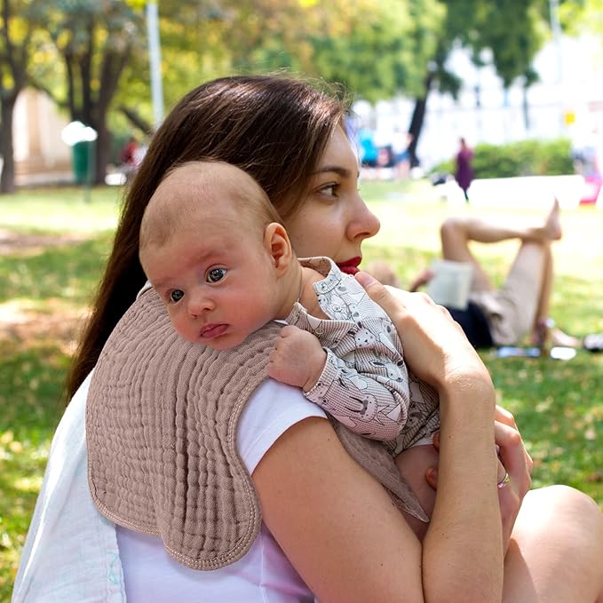 8 Packs Muslin Burp Cloths 6 Layers Unisex Baby Items Absorbent Burp Rags Colorful Muslin Washcloths for Baby Plain Soft Cotton Cloth for Babies Girls Boys, 10 x 20 Inch (Modern Colors)