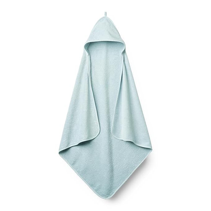 Organic Cotton Baby Hooded Towel - Super-Soft and Absorbent Bath Towel for Newborn, Boy, Girl - 32" x 32" (Baby Blue)
