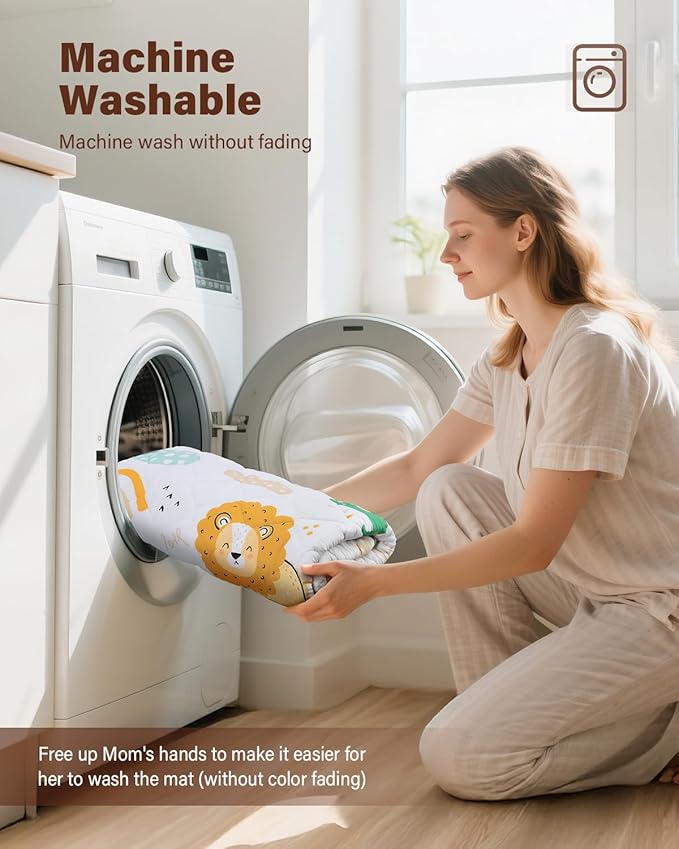 Baby Play Mat 50"x50", Non-Slip Baby Mat for Floor, Soft Thicker Playpen Mat, Portable Playmat, Crawling Mat for Babies, Toddlers & Infants to Play and Learn（Animal）