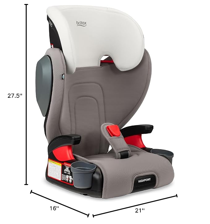 Britax Highpoint Backless Belt-Positioning Booster Seat, SafeWash Gray Ombre