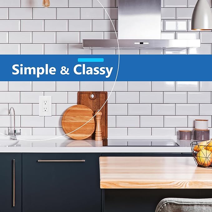 LIDER Matte Finish Decorator Switch Cover, Screwless Wall Plate, Mid-Size 1-Gang 4.88" x 3.11", Unbreakable Polycarbonate Thermoplastic, UL Listed, LSWP-31M-W2P, White, 2 Pack