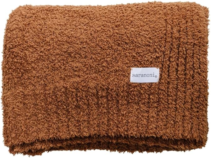 SARANONI Bamboni Baby Blanket | Luxury Plush Super Soft Blanket | Breathable Comfy Blankets for Kids and Teens | Caramel - 40" x 60"
