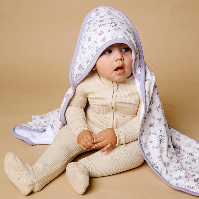 Premium Knit Hooded Bath Towel "Minnie Mouse's Bowquet" by Copper Pearl