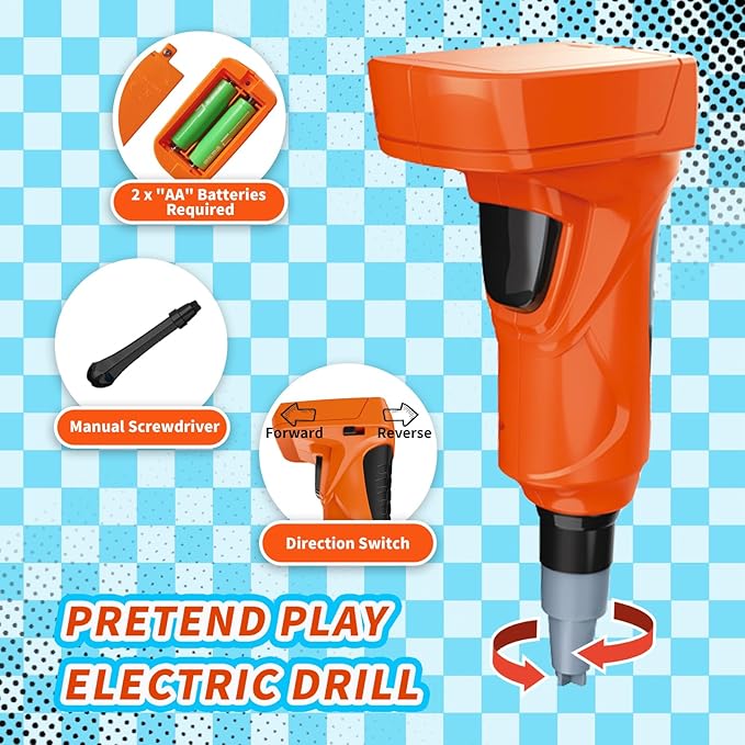 3-in-1 Take Apart Car for Boys Ages 3 4 5 6 7, Building Toys with Electric Drill, 43 Pcs Construction Toy Truck, Build Your Own Car with Play Tools, Ideal STEM Gift for Kids Children (Orange)