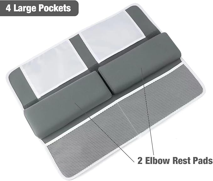 PandaEar Comfortable Baby Bath Kneeler and Elbow Rest Pad Set, Non-Slip Bathtub Kneeling Pad for Bathing Baby Tub Knee Mat, Bath Pad for Tub, Bath Tub Cushion Mat with Toy Organizer Storage Pockets