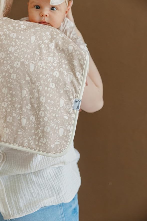 Copper Pearl Premium Baby Burp Cloths - 3-Pack Large Cotton Burp Cloths, Extra Soft Spit Up Rags with 3 Absorbent Layers, Perfect for Baby Boy Gifts (21" x 10" Size, Timber Set)