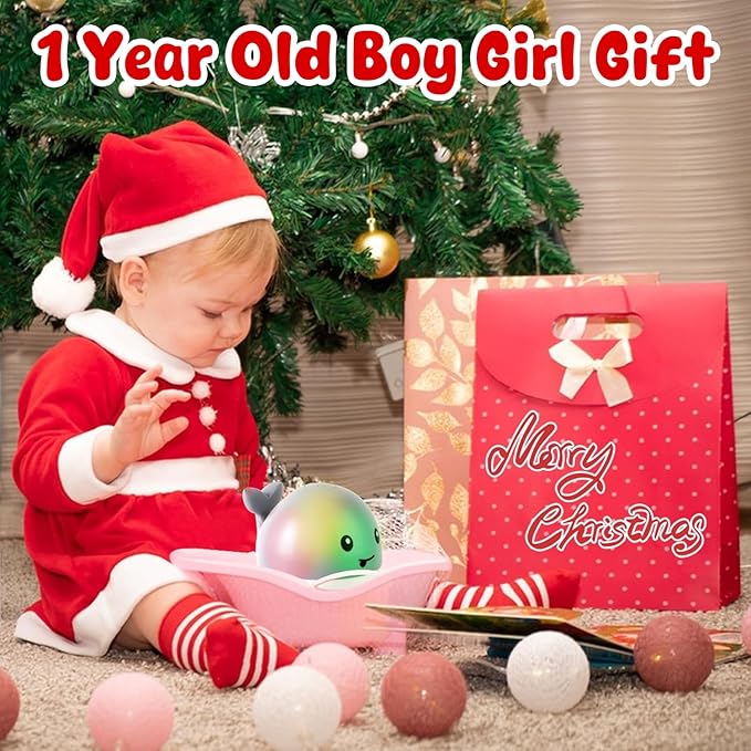 Gigilli Baby Bath Toys, Whale Bath Toy Sprinkler with Swimming Turtle Bath Toy, Bath Toys for Kids Ages 1-3 Toddler Baby 6-12-18 Months Christmas Stocking Stuffers Birthday 1 2 3 Year Boys Girls Gifts