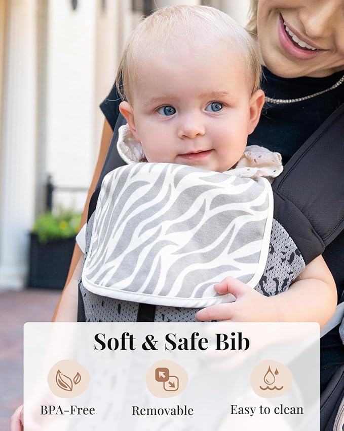 MOMTORY StowNGO Pro Baby Carrier, Safety-Certified 6-in-1 Ultra Storage Baby Carrier Newborn to Toddler, Front & Back Baby Holder Carrier with Hip Seat, Pure Black