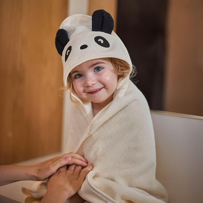 Baby Hooded Towel – Organic Cotton Baby Bath Towels – Baby Towels, Baby Bath Towels for Baby Boy, Baby Girl, 32" x 32" Super-Soft and Absorbent Baby Towels for Newborn (Panda)