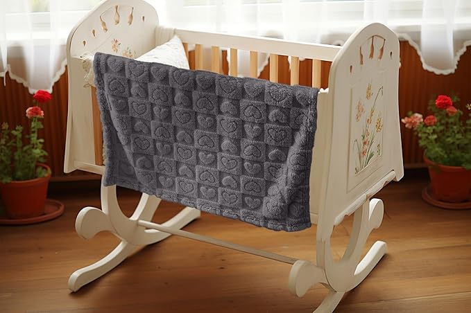 4 Pcs Baby Blankets for Boys Soft Toddler Small Blanket for Daycare, Fleece Kid Mini Blanket for Crib Baby Shower, 3040, Grey