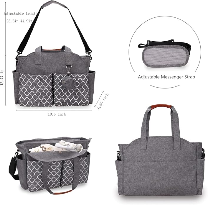 Lmbabter Diaper Bag Tote with Changing Station Upgrade Multi-Function Baby Bag with Adjustable Shoulder Strap