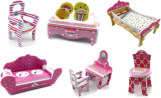 Rooftop Romance 3D Puzzle Dollhouse for Girls - Easy to Assemble 3-D Miniature Doll House Building Kit with LED Light for Kids - Educational Paper Jigsaw Puzzles - Perfect Craft Toys Gift - 101 Pcs