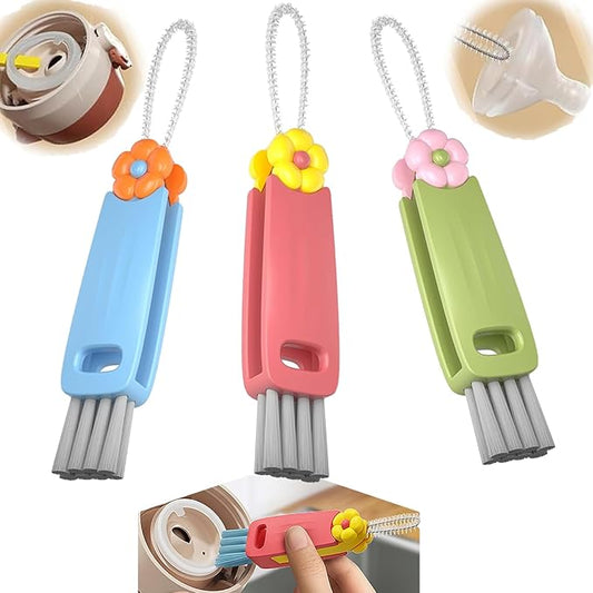 3Pcs 3 in 1 Multifunctional Cleaning Brush-Deep Clean Bottle Necks,Straws&Cup Lids. 3 in 1 Cup Lid Cleaning Brush,Portable Cup Lid Cleaner for Bottle Gap Tight Space Cup,Ideal for Home&Office&Travel