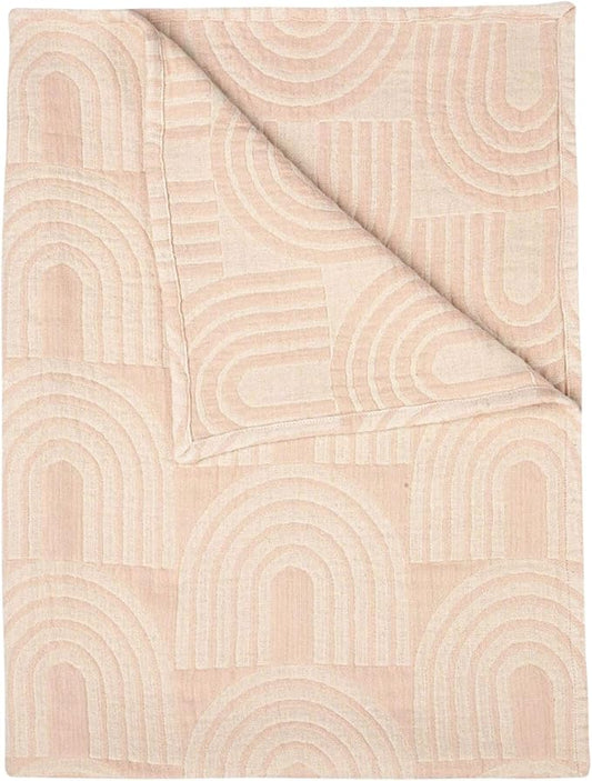 Crane Baby Blanket, Soft Cotton Jacquard Nursery and Stroller Blanket for Boys and Girls, Rainbow, 30” x 40”