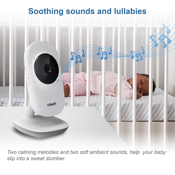 VTech [Upgraded] VM350-2 Baby Monitor, 5" Screen,2 Cameras,1000ft Range, Night Vision, 2-Way Audio, Lullabies, Secure Transmission No WiFi