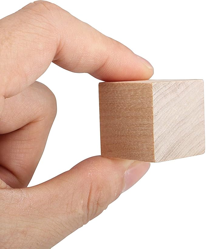 ZOENHOU 100 PCS 1 Inch Wooden Blocks, Premium Natural Solid Wood Cube Unfinished Wooden Block Set for Painting Decorating Crafting DIY Projects