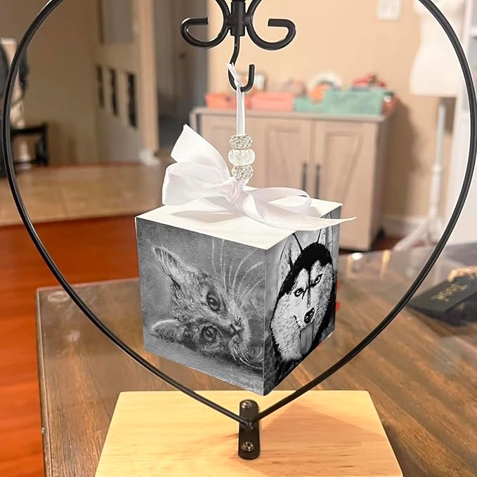 GNIEMCKIN 10 Packs Wooden Blocks for Crafts, 3.15 Inch Pine Wood Cubes, Wooden Cubes for Paint, Stamp, Decorate, DIY Projects and Personalized Gifts