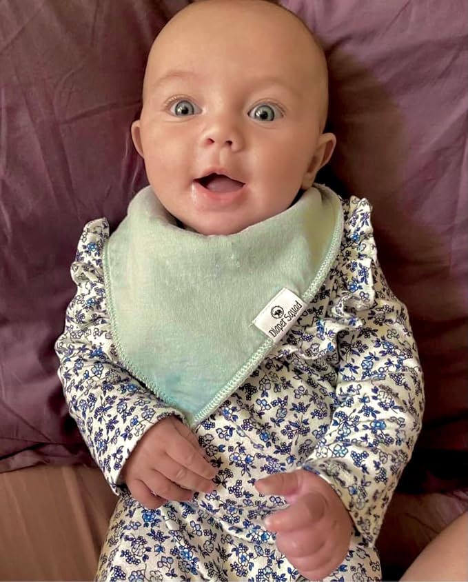 DiaperSquad's Baby Bibs for Drooling and Teething, Bibs for Boys, Baby Girl - Solid Cotton Baby Drool Bibs