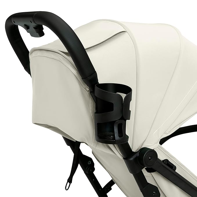 Delta Children Icon Ultra Compact Lightweight Everyday & Travel Stroller - One-Hand Fold - Only 15.6 Pounds - Fits in Overhead Compartments - Greenguard Gold Certified - Multi-Position Recline, Cream