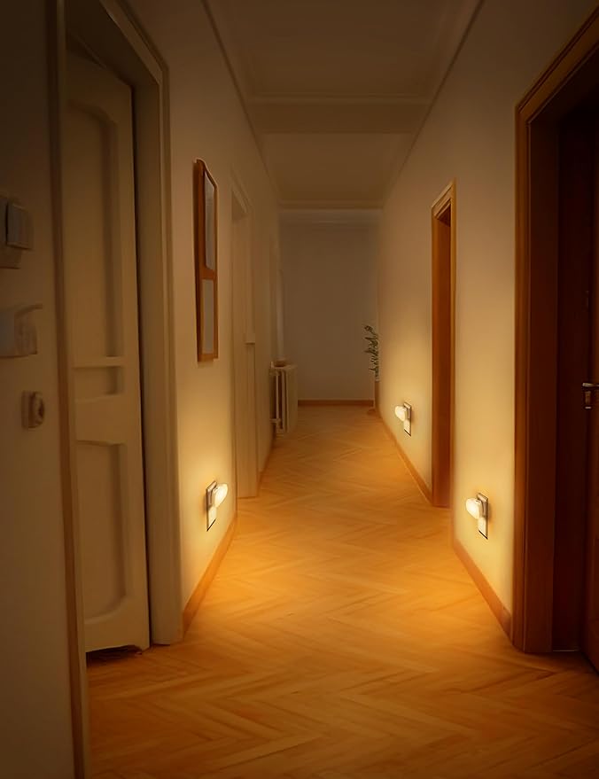 DORESshop RGB 120V Night Lights Plug into Wall, 0.7W LED Night Light for Kids Room, Bathroom Night Light, Stair Lights, Hallway Light, Color Moving, 2 Pack