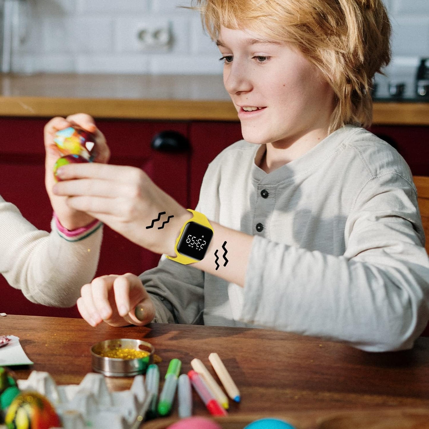 Kids Watches for Girls Boys Digital Sport Watch with Step Counter Pedometer Vibration Alarm Clock, No App Waterproof Fitness Tracker Kids Watch Boys Girls Teens Students Ages 5-16