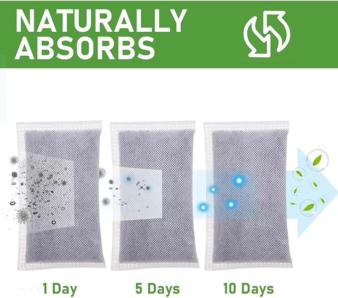 Activated Charcoal Odor Absorber Diaper Pail Deodorizer for itouchless 8 Gallon & Larger, Trash Can Deodorizer Odor Filter Refill for itouchless 13 Gallon Diaper Garbage Can (8 Pack)