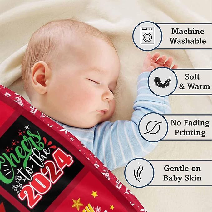 Artsadd Customized Name Baby Blanket for Girls Boys, Personalized Christmas Blanket for Kids Adults Daughter Son Custom Baby Receiving Blanket with Name for Boys Girls Infant