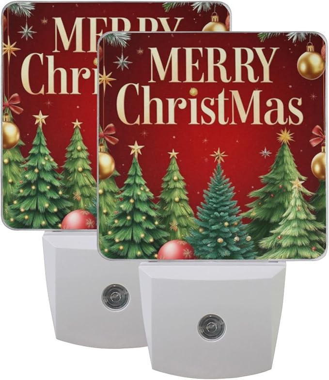 Aslsiy Night Light for Kids Christmas Tree Snowflakes Sparkling (20) Plug in Wall Lamp LED Dusk to Dawn Sensor Energy Saving Nightlight for Boys Girls Men Women