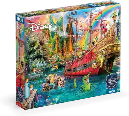 Ceaco - Sapphire Select - Disney - Aimee Stewart - Peter Pan Mermaid Lagoon -1000 Piece Jigsaw Puzzle – Challenging & Fun – Blue Core Puzzle Board – Giftable Display Box - Full Size Poster Included