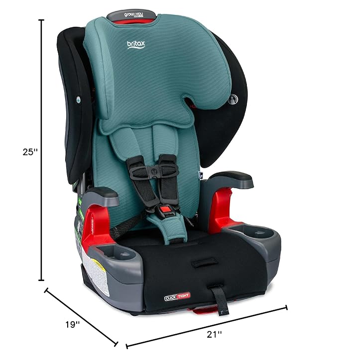 Britax Grow with You ClickTight Harness-2-Booster Car Seat, 2-in-1 High Back Booster, Green Contour