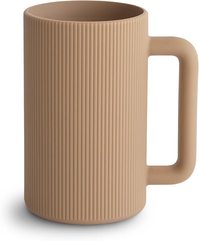 mushie Baby Bath Rinse Cup | 100% Food Grade Silicone | Shampoo & Body Washing Rinser Cup For Kids (Natural)